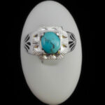 انگشتر فیروزه نیشابوری دست ساز  نقره مردانه طرح نیکداد - Image 5