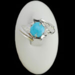 انگشتر فیروزه نیشابوری دست ساز نقره مردانه طرح ویگن - Image 5