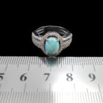 انگشتر فیروزه نیشابوری نقره زنانه طرح تاراسا - Image 3