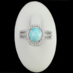 انگشتر فیروزه نیشابوری نقره زنانه طرح تاراسا - Image 2