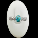 انگشتر فیروزه نیشابوری نقره زنانه طرح گلاب - Image 3