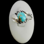 انگشتر فیروزه نیشابوری دست ساز نقره مردانه طرح هورمند - Image 2