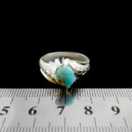 انگشتر فیروزه نیشابوری دست ساز نقره مردانه طرح هورمند - Image 3