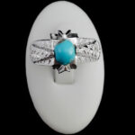 انگشتر فیروزه نیشابوری دست ساز نقره مردانه طرح هورداد - Image 4