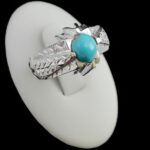 انگشتر فیروزه نیشابوری دست ساز نقره مردانه طرح هورداد