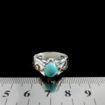 انگشتر فیروزه نیشابوری دست ساز نقره مردانه طرح هورتاش - Image 3