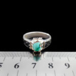 انگشتر فیروزه نیشابوری دست ساز نقره مردانه طرح هوما - Image 3