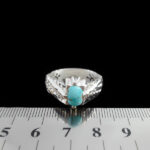 انگشتر فیروزه نیشابوری دست ساز نقره مردانه طرح هجیر - Image 2