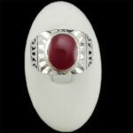 انگشتر عقیق یمنی سرخ نقره مردانه دست ساز طرح شکور - Image 6