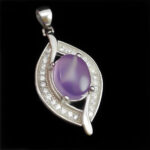 گردنبند عقیق کبود یمنی نقره زنانه طرح سنیرا