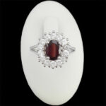 انگشتر گارنت اصل نقره زنانه طرح هیما - Image 2