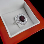 انگشتر گارنت اصل نقره زنانه طرح هیما - Image 3