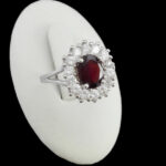 انگشتر گارنت اصل نقره زنانه طرح هیما