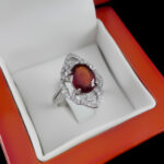 انگشتر گارنت اصل نقره زنانه طرح کابان - Image 3