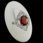 انگشتر گارنت اصل نقره زنانه طرح کابان