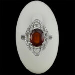 انگشتر گارنت اصل نقره زنانه طرح کابان - Image 2