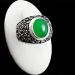 انگشتر عقیق سبز نقره مردانه طرح سدره المنتهی