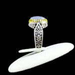 انگشتر عقیق کبود یمنی نقره مردانه طرح فرشاد + حکاکی «لا اله الا الله الملک الحق المبین» - Image 3