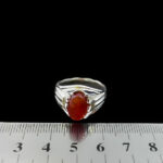 انگشتر عقیق یمنی سرخ نقره مردانه دست ساز طرح آراه - Image 3