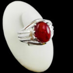 انگشتر عقیق یمنی سرخ نقره مردانه دست ساز طرح آراه