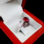 انگشتر عقیق یمنی سرخ نقره مردانه دست ساز طرح جامین - Image 4