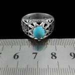 انگشتر فیروزه نیشابوری نقره دست ساز فاخر مردانه طرح رادان - Image 2