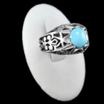 انگشتر فیروزه نیشابوری نقره دست ساز فاخر مردانه طرح رادان