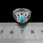 انگشتر فیروزه نیشابوری نقره دست ساز فاخر مردانه طرح رودین - Image 2