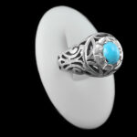 انگشتر فیروزه نیشابوری نقره دست ساز فاخر مردانه طرح رشاد