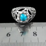 انگشتر فیروزه نیشابوری نقره دست ساز فاخر مردانه طرح رفیع - Image 3