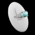 انگشتر فیروزه نیشابوری نقره زنانه طرح رونا