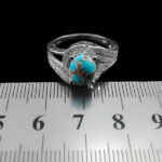 انگشتر فیروزه نیشابوری نقره زنانه طرح رزا - Image 3