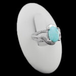 انگشتر فیروزه نیشابوری نقره زنانه طرح رسپینا