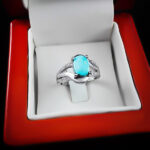 انگشتر فیروزه نیشابوری نقره زنانه طرح رسپینا - Image 2