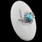 انگشتر فیروزه نیشابوری نقره زنانه طرح رزان