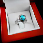 انگشتر فیروزه نیشابوری نقره زنانه طرح رزان - Image 3