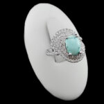 انگشتر فیروزه نیشابوری نقره زنانه طرح ریحانه