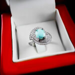 انگشتر فیروزه نیشابوری نقره زنانه طرح ریحانه - Image 3