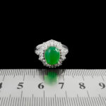 انگشتر عقیق سبز نقره زنانه طرح کارن - Image 3