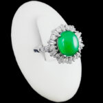 انگشتر عقیق سبز نقره زنانه طرح کارن