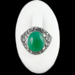 انگشتر عقیق سبز نقره زنانه طرح نیکا - Image 4