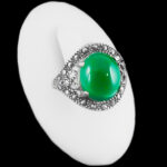 انگشتر عقیق سبز نقره زنانه طرح نیکا