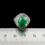 انگشتر عقیق سبز نقره زنانه طرح نیکا - Image 3