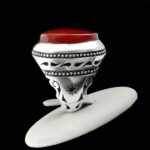 انگشتر عقیق سرخ یمنی دست ساز نقره مردانه طرح فاخر کبیر - Image 4