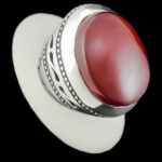 انگشتر عقیق سرخ یمنی دست ساز نقره مردانه طرح فاخر کبیر - Image 6