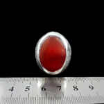 انگشتر عقیق سرخ یمنی دست ساز نقره مردانه طرح فاخر کبیر - Image 2