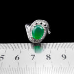 انگشتر عقیق سبز نقره زنانه طرح سارینا - Image 4