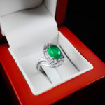 انگشتر عقیق سبز نقره زنانه طرح سارینا - Image 2