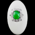 انگشتر عقیق سبز نقره زنانه طرح اوین - Image 2