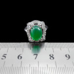 انگشتر عقیق سبز نقره زنانه طرح اوین - Image 3